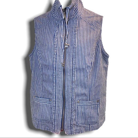 CHRISTOPHER & BANKS new sleeveless jacket vest size Medium womens zipper stretch - Picture 1 of 6